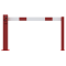 Compact hand barrier | without fixed support post | adjustment range: 1900 - 3000 mm | with triangular lock | hot-dip galvanized and coated red / white